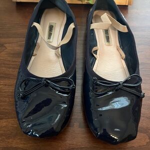 Miu Miu Blue Flats Sleek Design Versatile